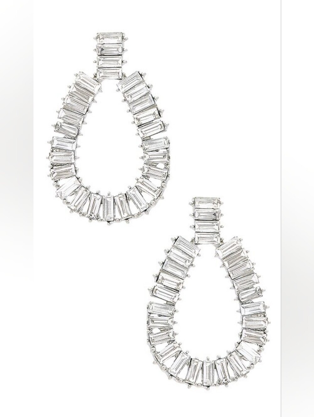 SHASHI Empress Earrings Silverplated Rhodium New